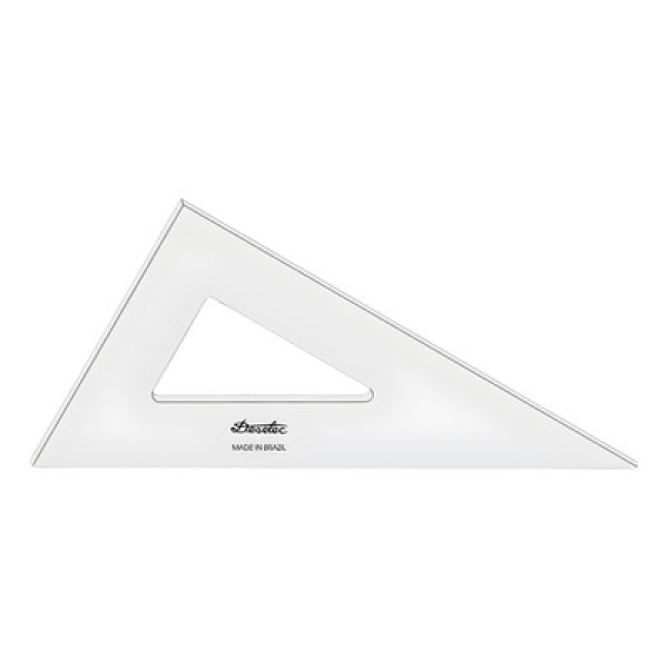 Esquadro de Acrílico 12 cm 30º/60º/90º sem Escala Ref.2612 Trident
