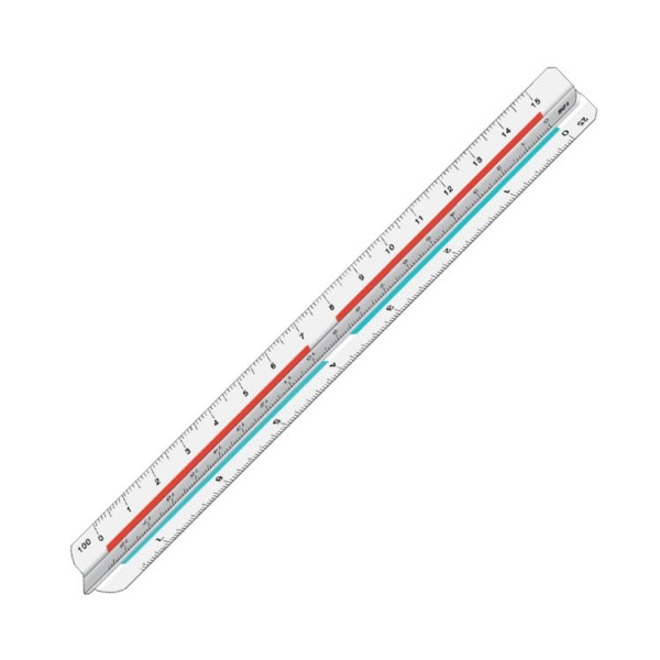 Encontraproduto.com.br - Escalímetro Triangular 15 cm Ref.ME15 Trident