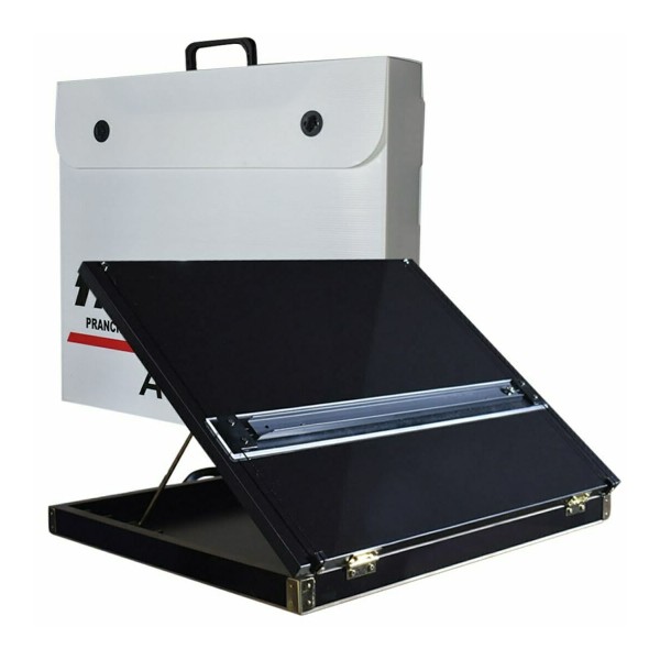 Encontraproduto.com.br - Prancheta Portátil A3 Trident Black Piano com Régua Paralela - 5000p