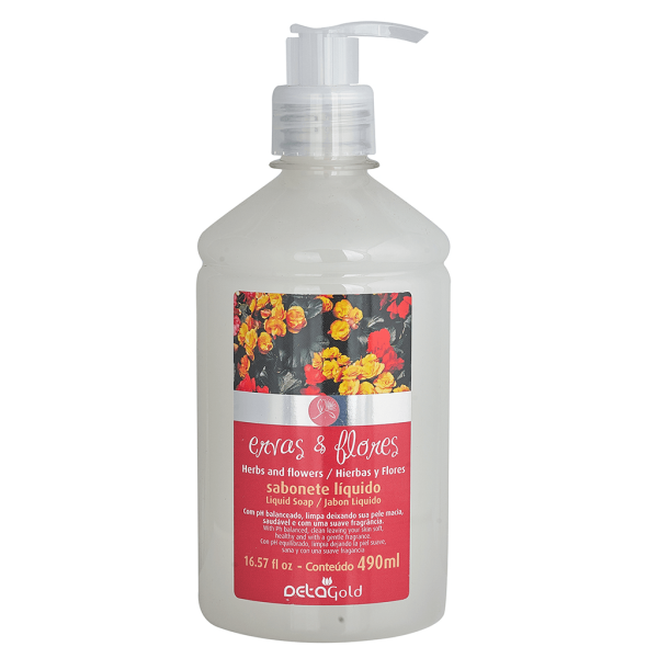Encontraproduto.com.br - Sabonete Líquido Ervas E Flores 490ml - Detagold