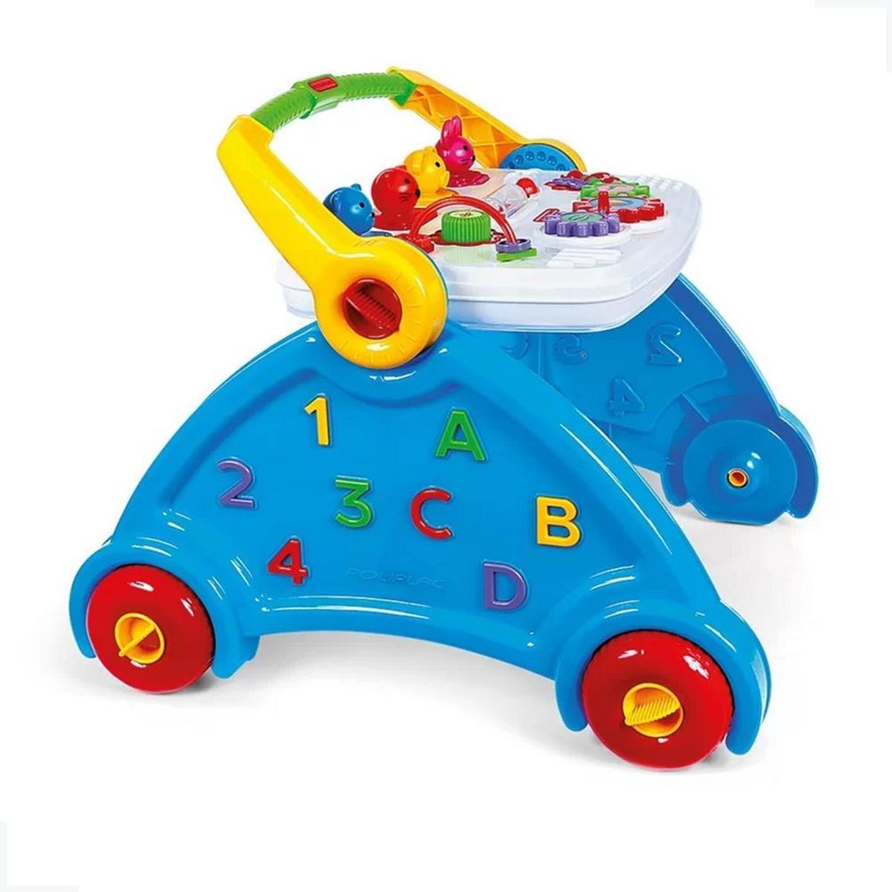 Encontraproduto.com.br - Andador Didático Com Som De Animais Poliplac Cor:azul
