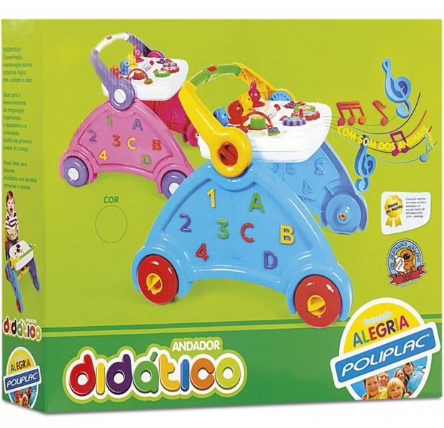Encontraproduto.com.br - Andador Didático Com Som De Animais Poliplac Cor:azul