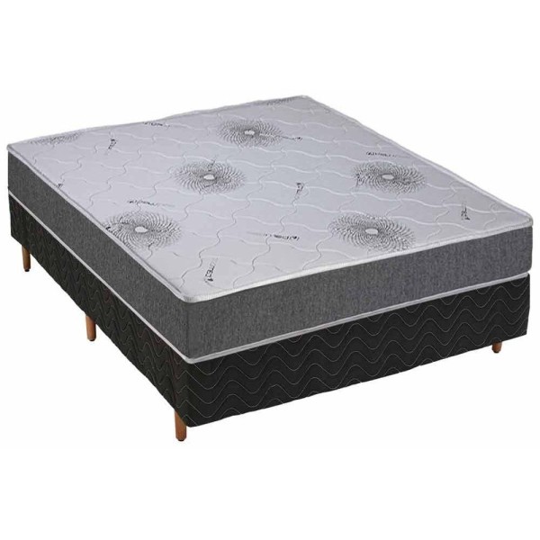 Encontraproduto.com.br - Conjunto Box Casal: Colchão D33 Polar Pérola Premium+base Cr
