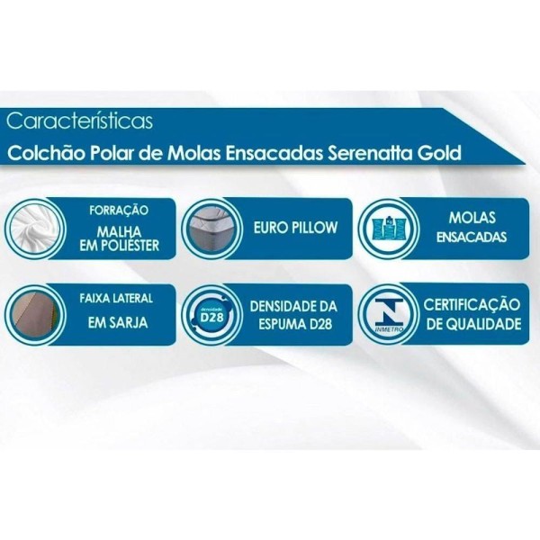 Encontraproduto.com.br - Cama Box Solteiro: Colchão Molas Ensacadas Polar Masterpock