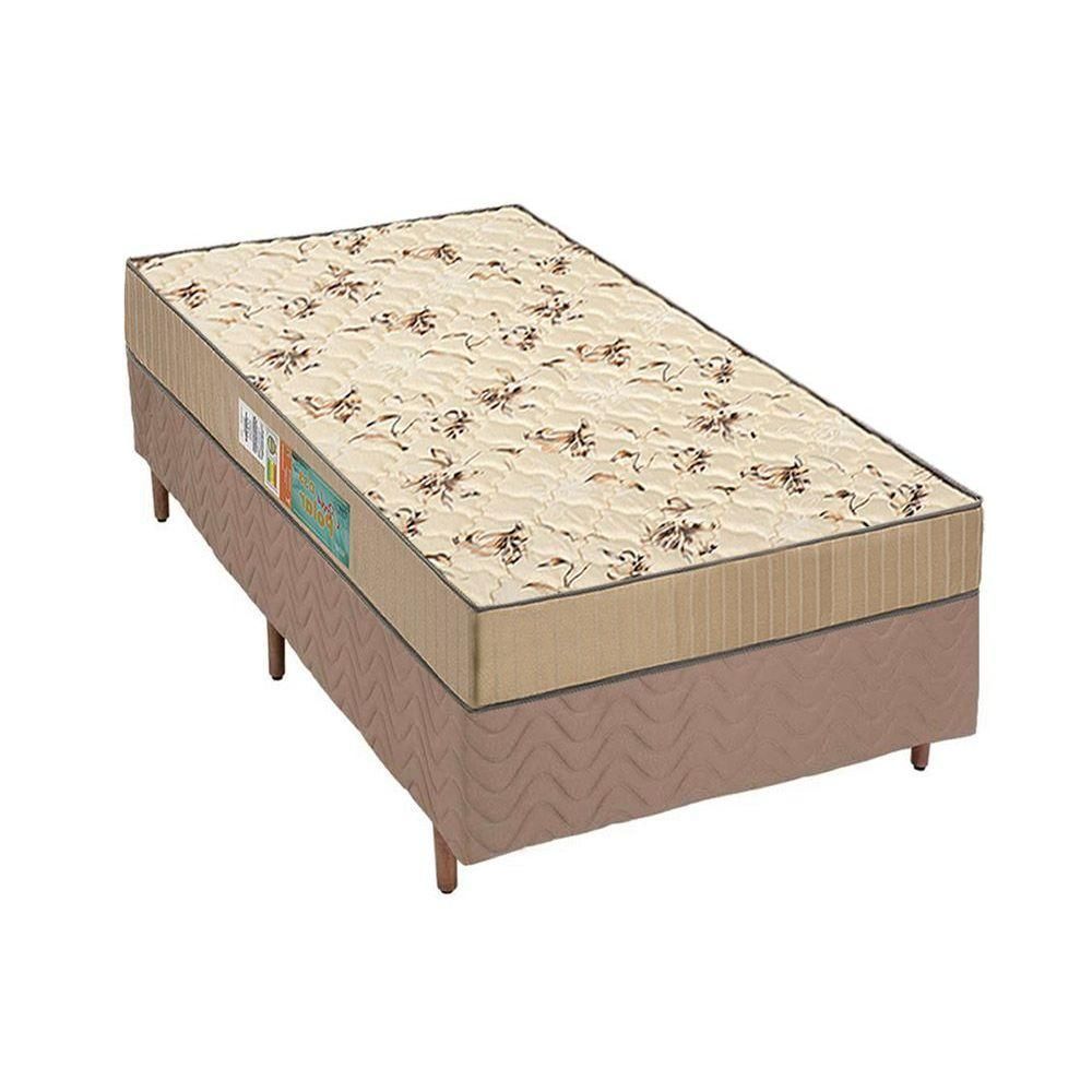 Encontraproduto.com.br - Cama Box Solteiro: Colchão Espuma D45 Polar Pérola Clean + Base Crc Rústico Clean(88x188)