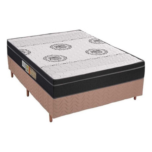 Encontraproduto.com.br - Cama Box Casal: Colchão Anatômico Polar D28/Ep Orthoface Firme + Base Crc Suede Clean(138X188)