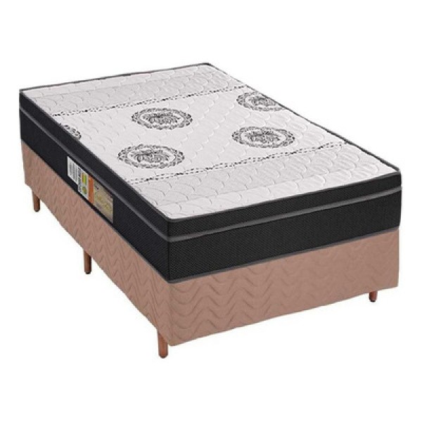 Encontraproduto.com.br - Cama Box Solteiro: Colchão Ortopédico Polar D28/EP Orthoface + Base CRC Fantasy Clean(88x188)