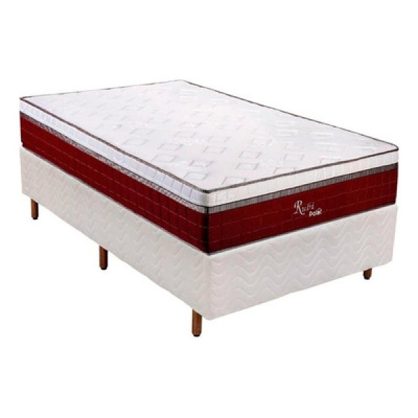 Encontraproduto.com.br - Cama Box Solteiro: Colchão Molas Polar RubiBase Rústico White(88x188)