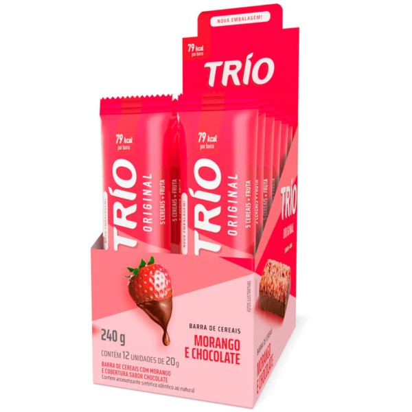 Encontraproduto.com.br - Barra de Cereais Morango com Chocolate c/12 - Trio