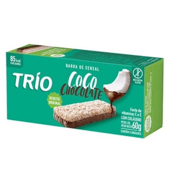 Encontraproduto.com.br - Barra de Cereal Trio Coco/Chocolate c/ 3 Unid 60g