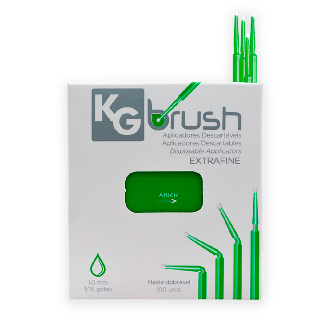 Encontraproduto.com.br - Pincel Microaplicador Kg Brush Extra Fino Verde com 100 - Kg Sorensen