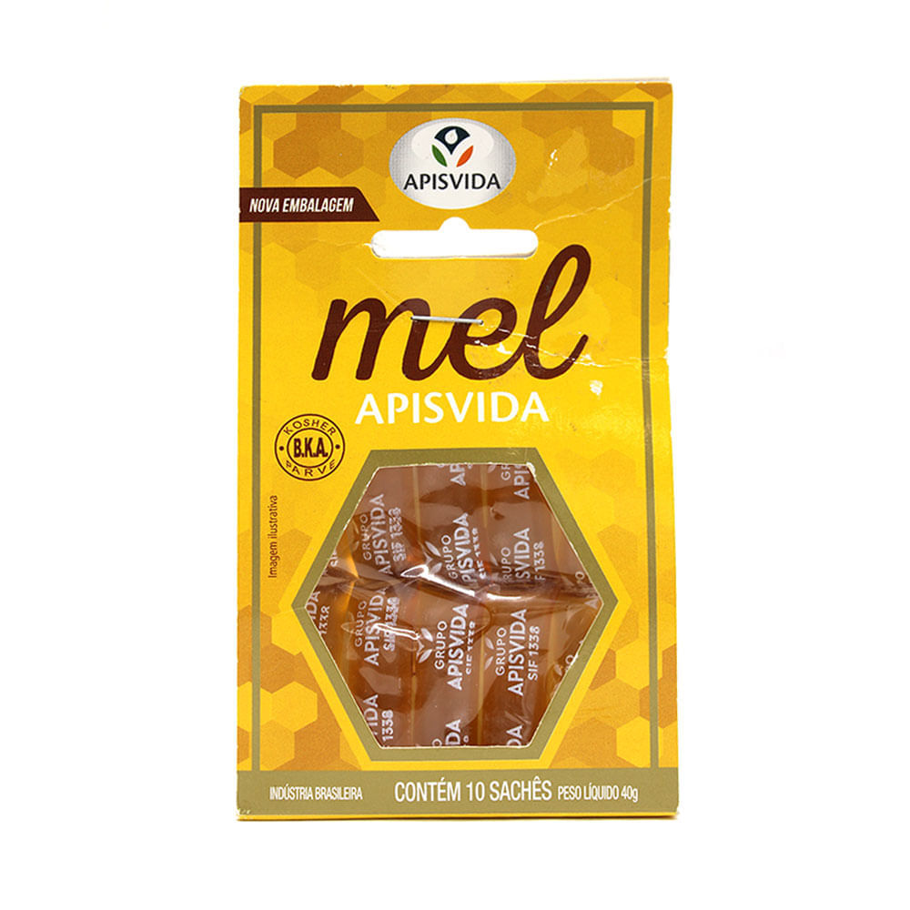 Encontraproduto.com.br - Mel Tradicional Apis Vida 10 Sachês