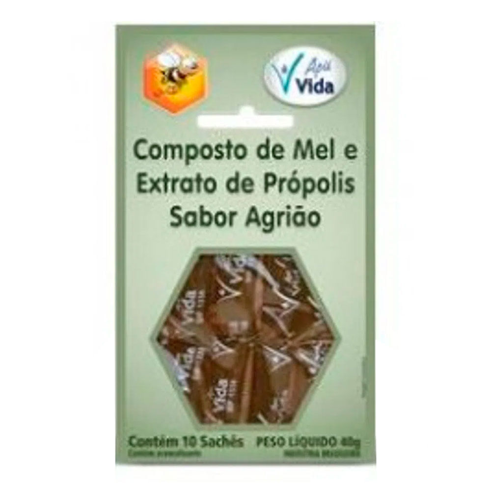 Encontraproduto.com.br - Mel Composto Própolis e Agrião Apis Vida 40g