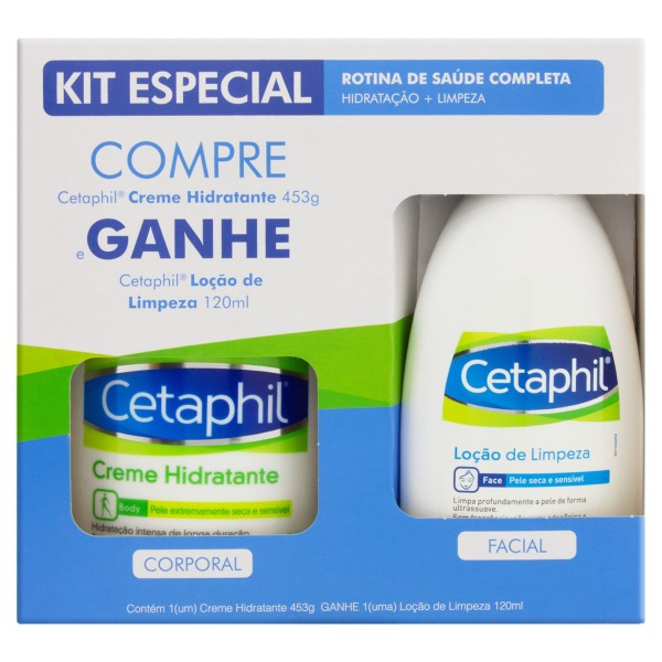 Encontraproduto.com.br - Kit Cetaphil Creme Hidratante de 453g E Loção de Limpeza Com 120ml