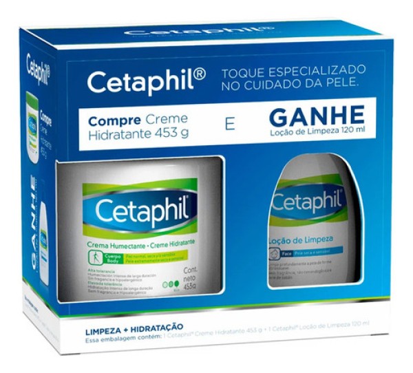 Encontraproduto.com.br - Kit Cetaphil Creme Hidratante de 453g E Loção de Limpeza Com 120ml