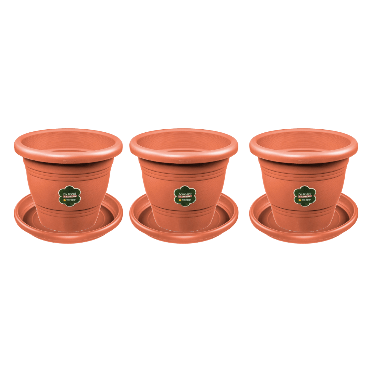 Kit Vaso para Planta com Prato 13cm 6 Peças Sanremo Boulevard