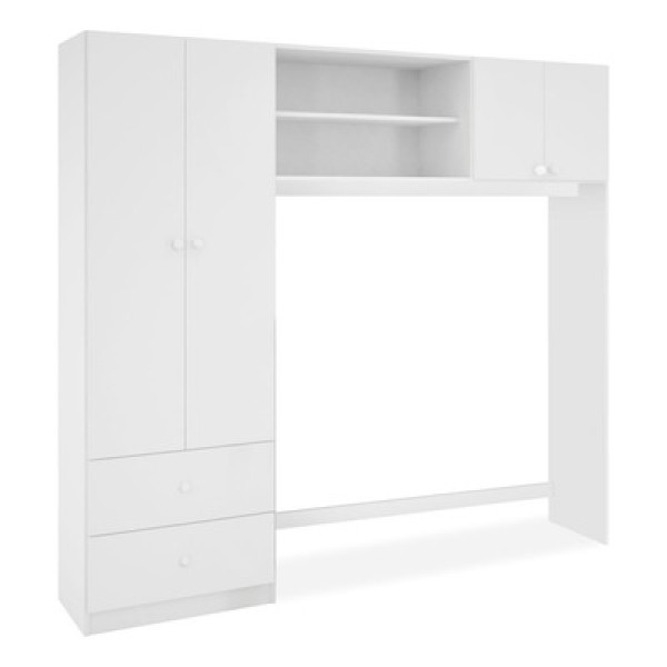 Encontraproduto.com.br - Conjugado Infantil 4 Portas, 2 Gavetas Ternura Branco - Peternella Móveis