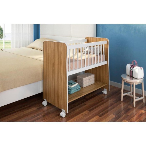Mini Berço Rubi Nature-branco - Peternella Móveis