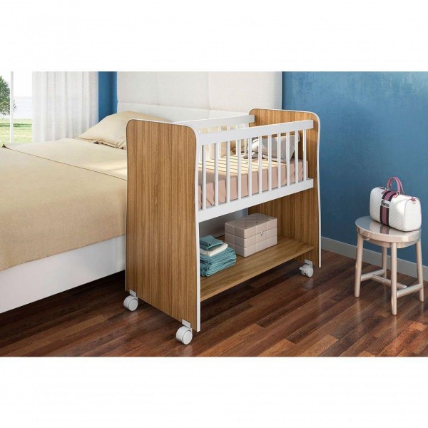 Encontraproduto.com.br - Mini Berço Rubi Nature-branco - Peternella Móveis