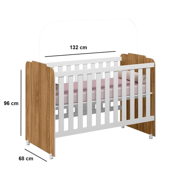 Encontraproduto.com.br - Conjugado Quarto Infantil Ternura Com Berço Amore Nature-branco - Peternella Móveis