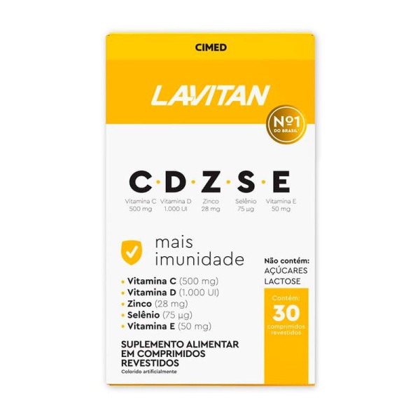 Suplemento Alimentar Lavitan CDZSE Mais Imunidade 30 Comprimidos Revestidos