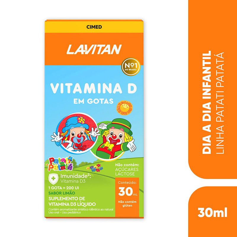 Encontraproduto.com.br - Suplemento Vitamínico Líquido Infantil Lavitan Patati Patatá Sabor Limão 30ml