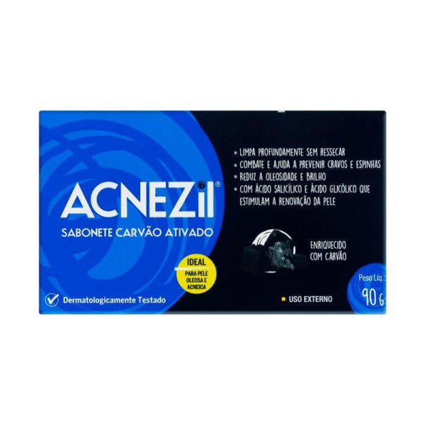 Encontraproduto.com.br - Sabonete Barra Acnezil Carvão Ativado 90g