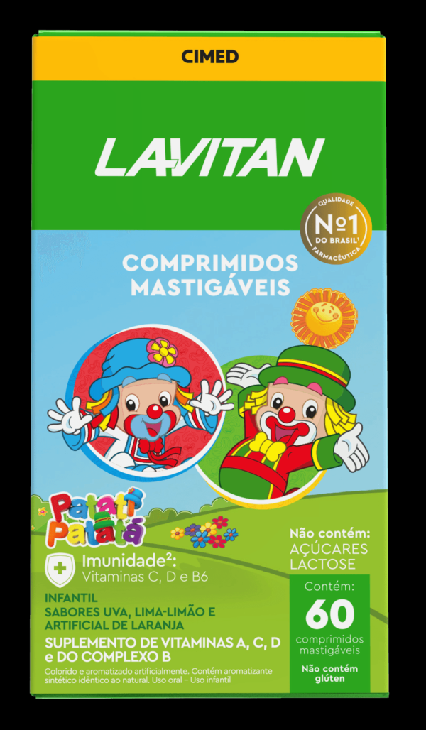 Suplemento Vitamínico Lavitan Patati Patatá 60 Comprimidos Mastigáveis