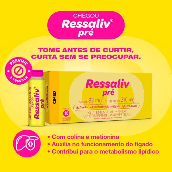 Encontraproduto.com.br - Suplemento Alimentar Ressaliv Pré 10 Comprimidos Revestidos