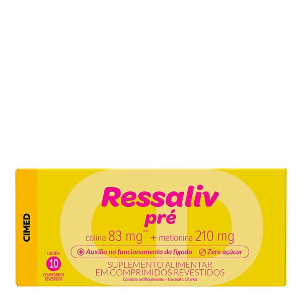 Encontraproduto.com.br - Suplemento Alimentar Ressaliv Pré 10 Comprimidos Revestidos