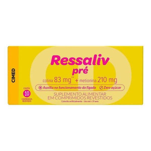 Encontraproduto.com.br - Suplemento Alimentar Ressaliv Pré 10 Comprimidos Revestidos