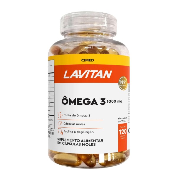 Encontraproduto.com.br - Suplemento Vitamínico LAVITAN Ômega 3 1000mg com 120 Cápsulas Gelatinosas