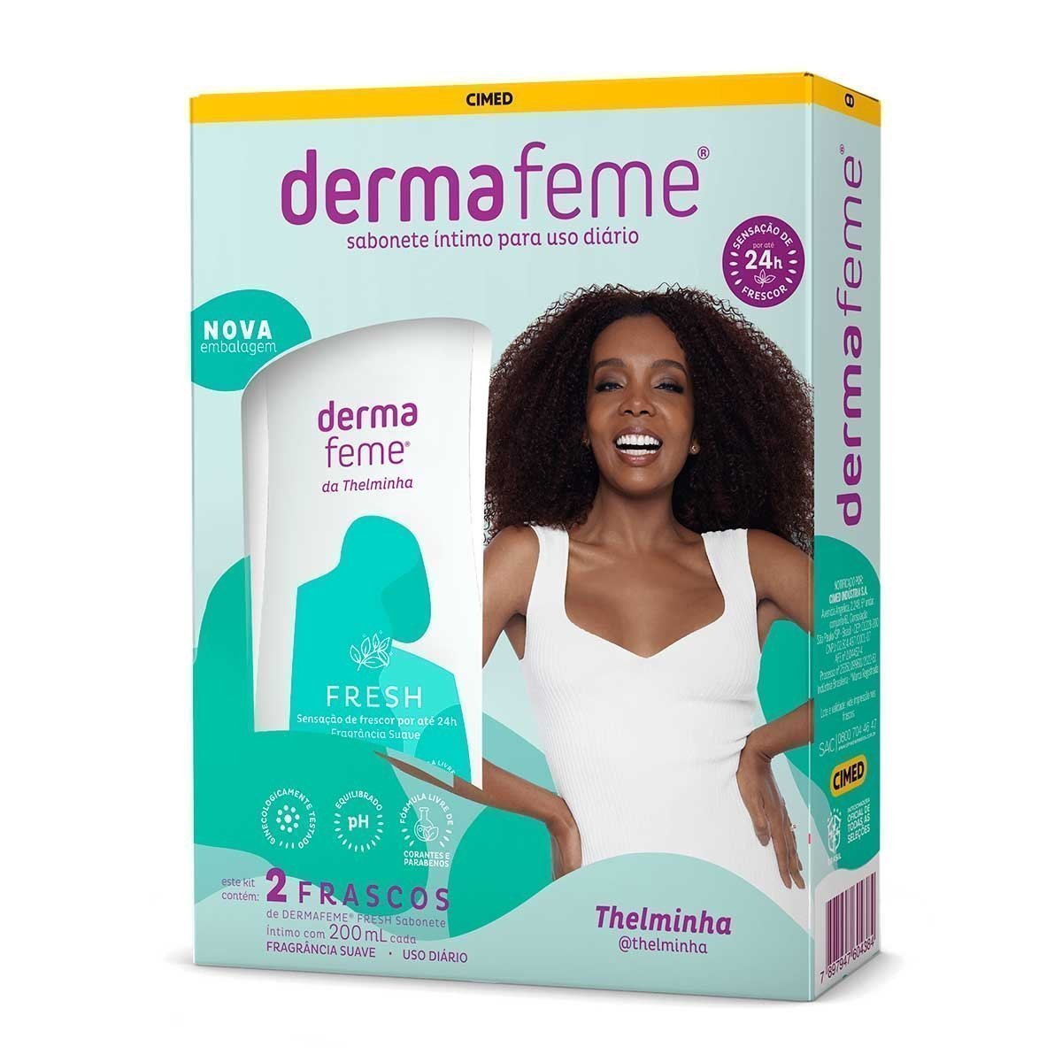Encontraproduto.com.br - Kit Sabonete Líquido Íntimo Fresh Dermafeme - 2 unidades