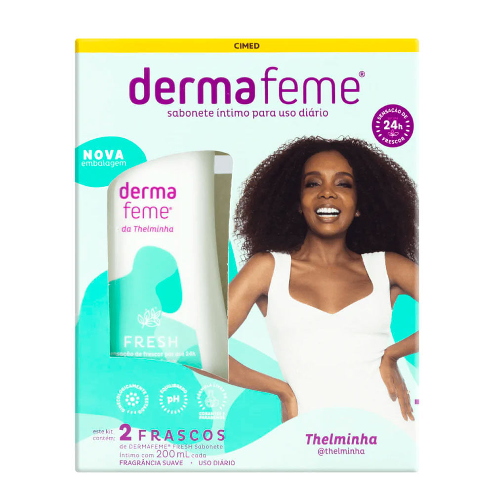 Encontraproduto.com.br - Kit Sabonete Líquido Íntimo Fresh Dermafeme - 2 unidades