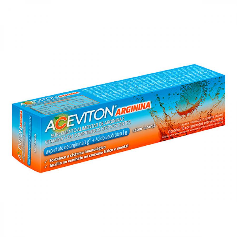 Encontraproduto.com.br - Vitamina C Aceviton Arginina com 16 Comprimidos Efervescentes