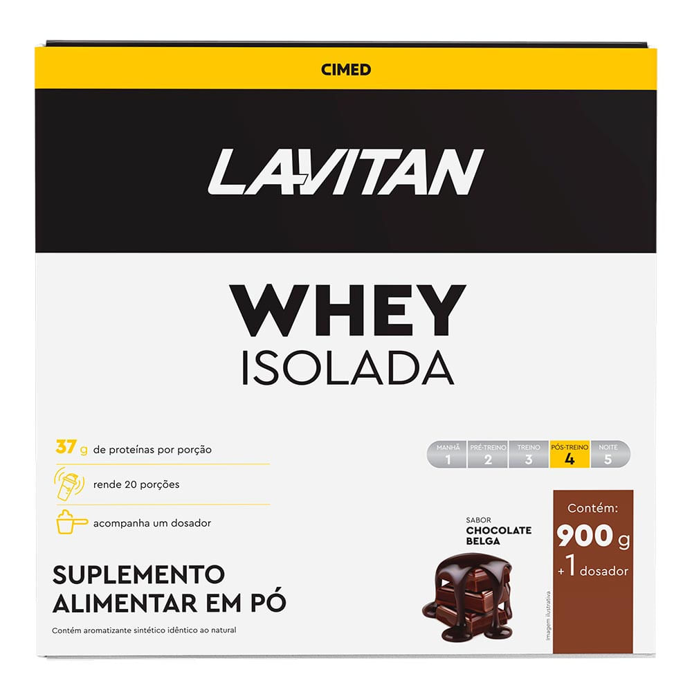 Whey Protein Isolada Lavitan Sachê Chocolate Belga - 900g