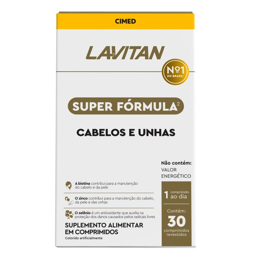 Lavitan Super Fórmula Vitamina Cabelos E Unhas Com 30 Comprimidos