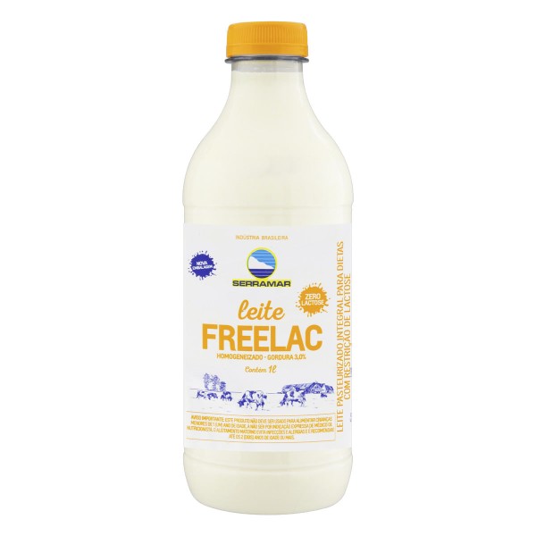 Encontraproduto.com.br - Leite Pasteurizado Homogeneizado Integral Zero Lactose Serramar Freelac Garrafa 1 L