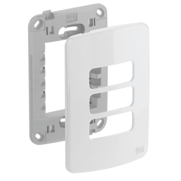 Encontraproduto.com.br - Placa Suporte 4X2 3 Posições Branco Composé