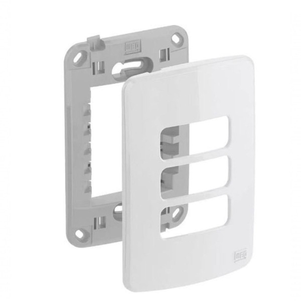 Encontraproduto.com.br - Placa Suporte 4X2 3 Posições Branco Composé
