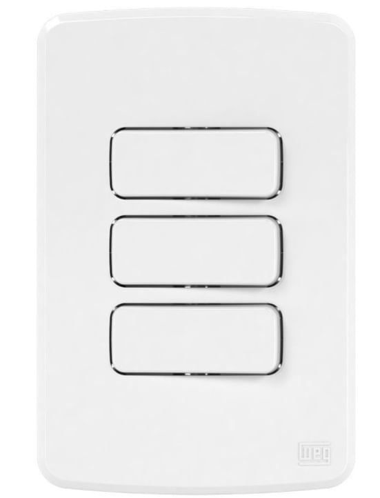 Encontraproduto.com.br - Interruptor 4x2 3 Teclas 10A Composé Branco Weg Equipamentos