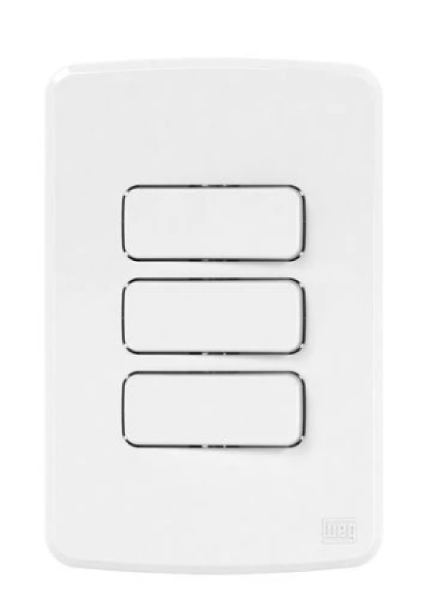 Encontraproduto.com.br - Interruptor 4x2 3 Teclas 10A Composé Branco Weg Equipamentos