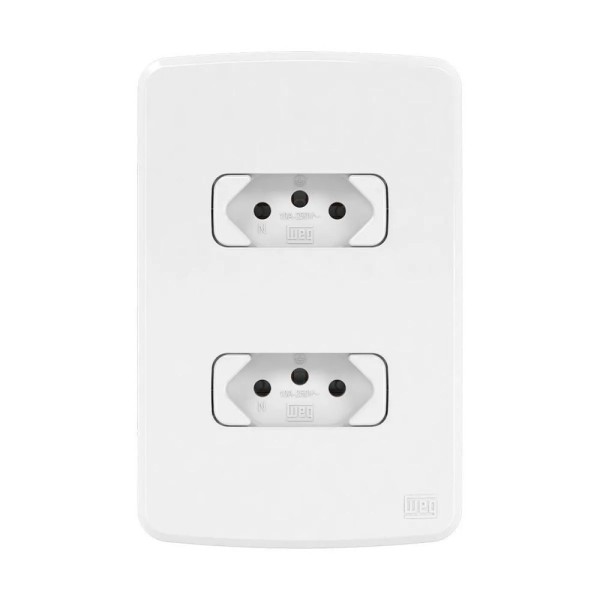 Encontraproduto.com.br - Conjunto Tomada Compose 2 Módulos 2P + T 10A Branco Weg