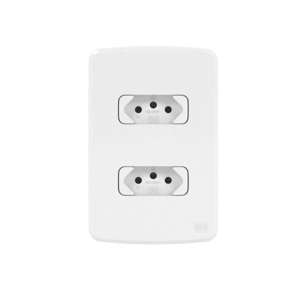 Encontraproduto.com.br - Conjunto Tomada Compose 2 Módulos 2P + T 10A Branco Weg