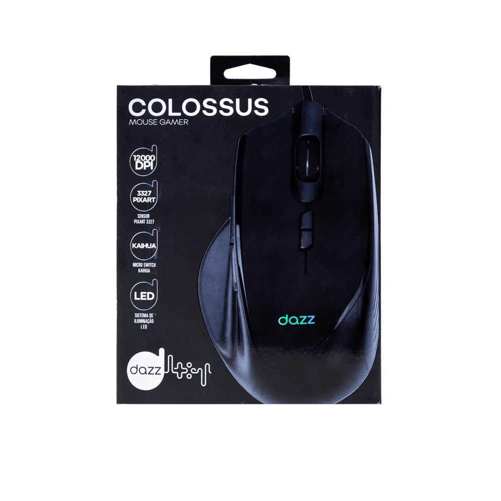 Encontraproduto.com.br - Mouse Dazz Colossus USB 2.0 12.000 DPI Preto