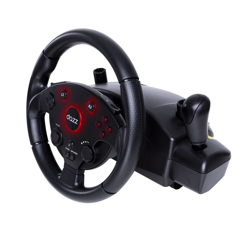 Encontraproduto.com.br - Volante com Pedal Force Driving Dazz Preto