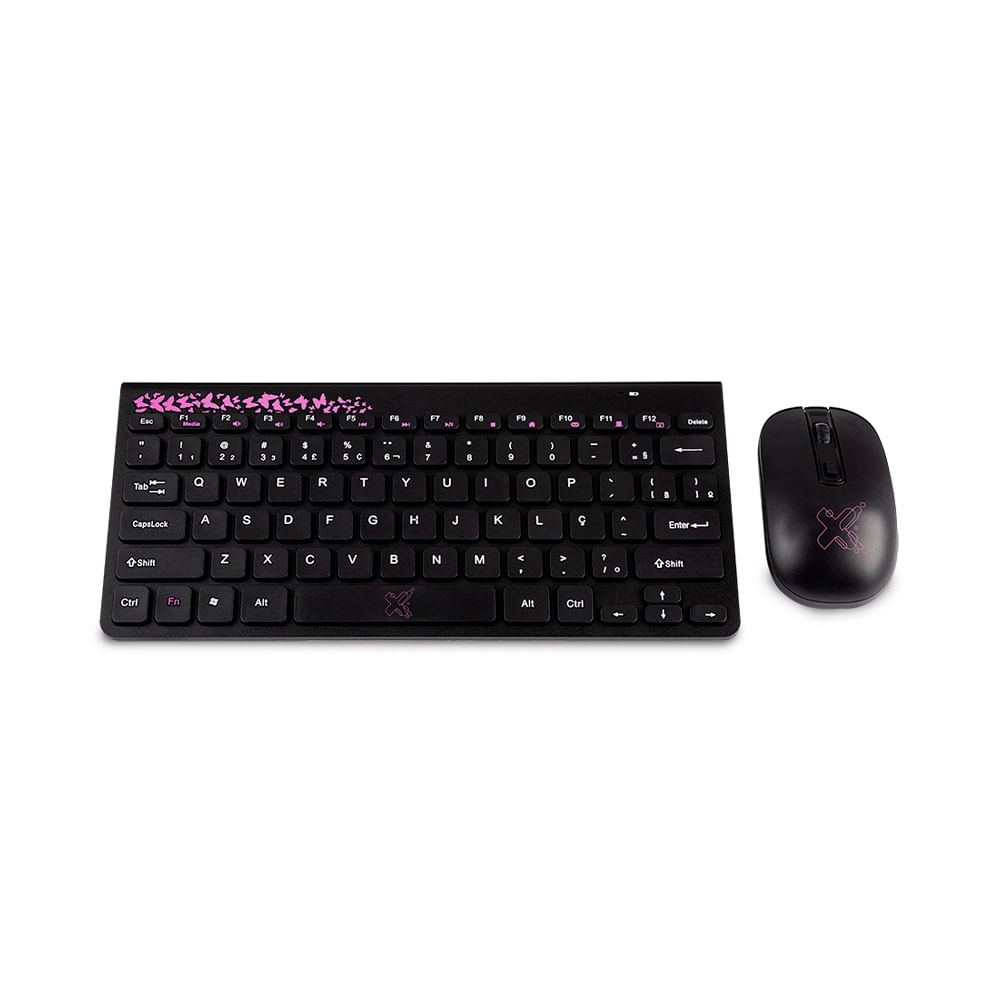 Kit teclado e Mouse Maxprint Freestyle Sem Fio series Rosa