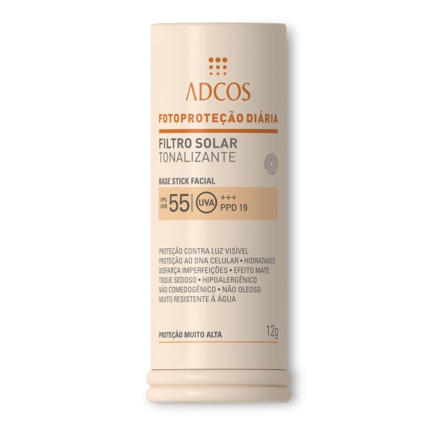 Filtro Solar Tonalizante Adcos Fps55 Base Stick Ivory 12g