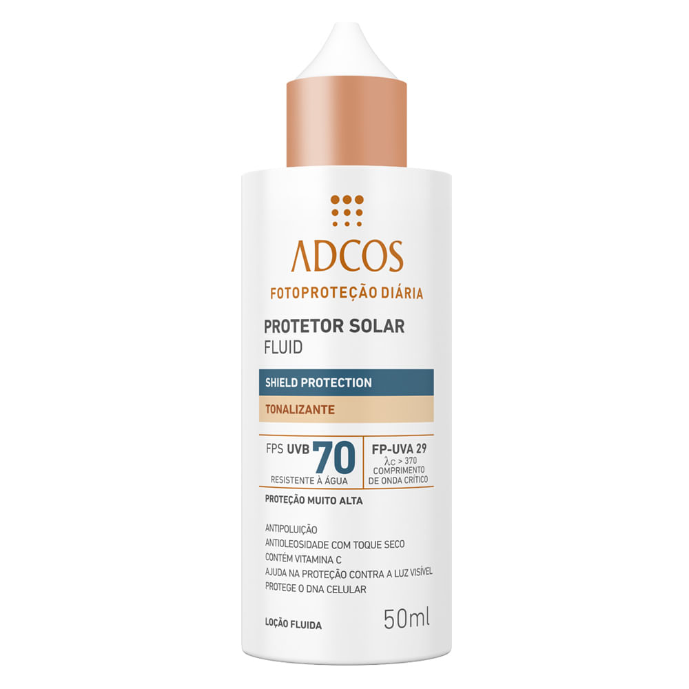 Protetor Solar Shield Protection FPS 70 Fluid Tonalizante Adcos
