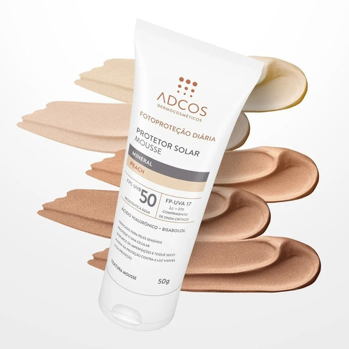Protetor Solar Mousse Adcos Mineral Fps 50 Bronze 50g